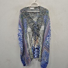 Camilla Franks Courtyard Maidens Blue Silk Kaftan Resort Summer Wear One Size