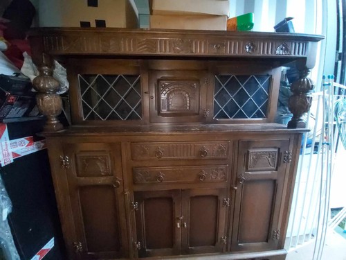 Antique oak court cupboard - oak,