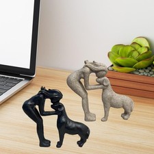 Woman and Dog Statue Love My