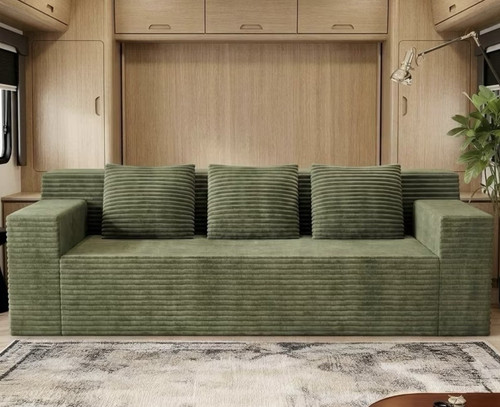 Green corduroy seater sofa - corduroy,