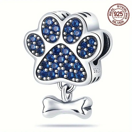 Blue paw print - paw, &