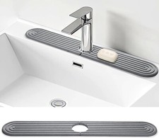 Faucet Mat for Kitchen Sink, Diatomite Kitchen Sink Splash Guard dark grey