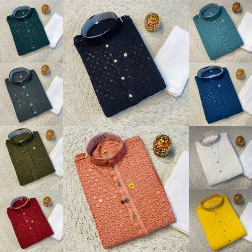Men cotton kurta pajama - men's,
