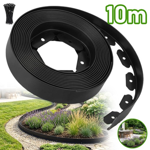 Black plastic garden edging - black,