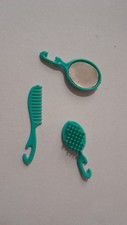 Vintage Barbie 1980s Superstar Era Green Brush Comb & Mirror Set Orginal Mattel 