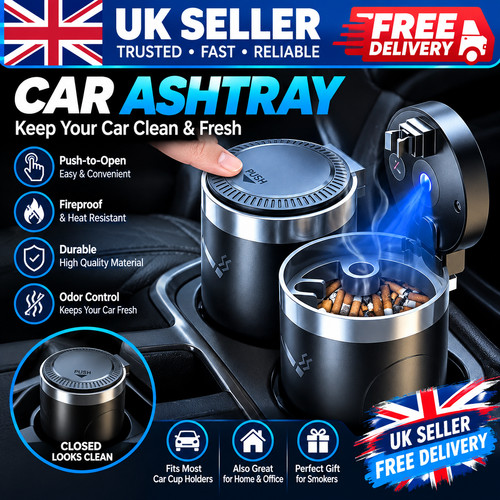 Portable smokeless car ashtray - car,