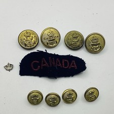 War Military Memorabilia Job Lot Canada WW2 Buttons Ect See Photos