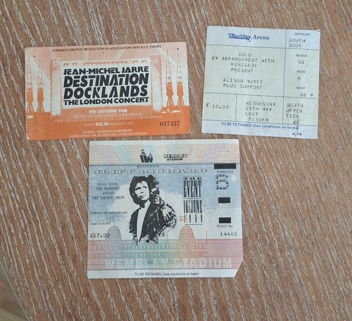 1980s concert tickets - x, 3