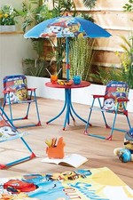 Kids Children Paw Patrol Patio Set Outdoor with Colorful Chairs Parasol Table