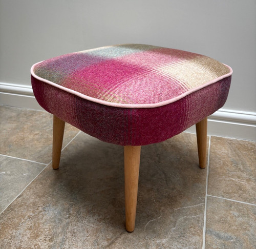Upholstered vintage stool - vintage,