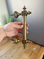 QUALITY ORNATE ANTIQUE GOTHIC BRASS DOOR HANDLE PULL DRAWER CABINET CHEST CASKET