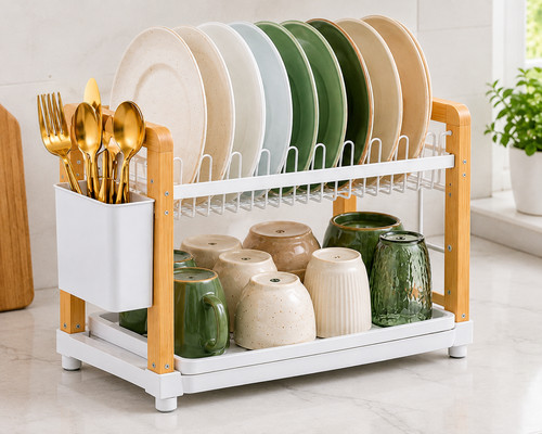 Tier bamboo dish rack - tier,