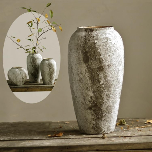 Rustic tall ceramic - tall, vase
