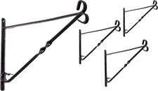 DIVCHI 4 Pcs Metal Wall Brackets 12" For Garden Hanging Basket Black Heavy Duty
