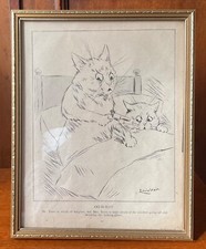 Framed Louis Wain Print Book Illustration Page "OO-H-H!!!"