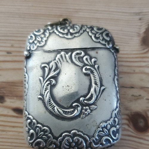 Antique silver vesta - vesta, match
