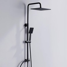 Adjustable Shower Set 10" Square Rainfall Shower Head, Handheld Shower Rotating