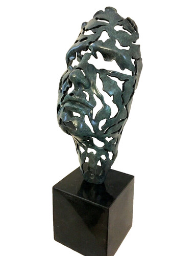 Bronze figurine head - -,