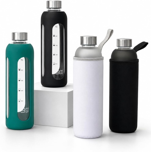 Glass water bottle - bottle, with
