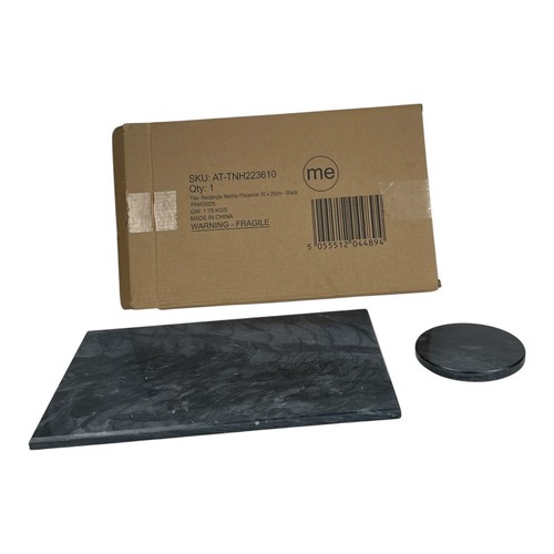 Black marble rectangle - black,