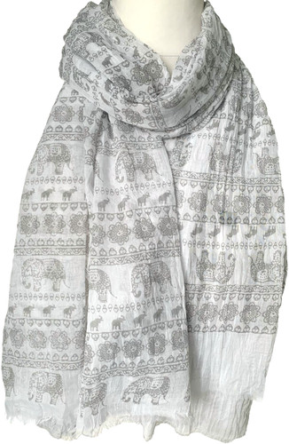 Elephant scarf white - scarf,