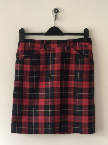 Women red black tartan - black,