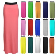 Womens Ladies New Gypsy Maxi Skirt Jersey Long Stretchy Maxi Skirt UK 8-26