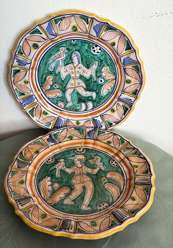 Pair antique polychrome - pair,