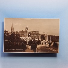 Bournemouth Postcard C1910 Real Photo Square Busy Carriages Signs Cafe Dorset