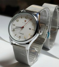 Vintage 1963 Pilot Watch 41mm Automatic Retro Gold Waterproof Leather Strap