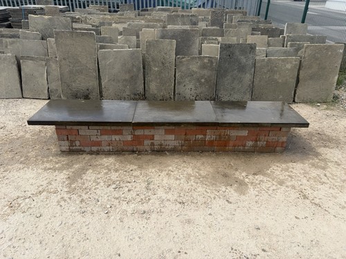 Weathered sawn stone coping - weathered,