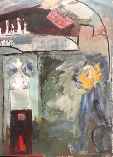 Contemporary art large gouache - contemporary,