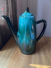 Blue Mountaine Canada Pottery Coffee Pot Green Blue