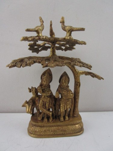 Vintage krishna with radha - with,