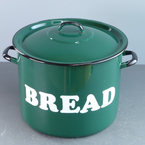 Vintage enamel bread bin - vintage,