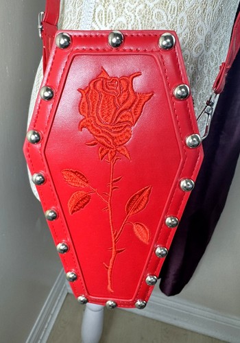 Gothic faux leather coffin - faux,