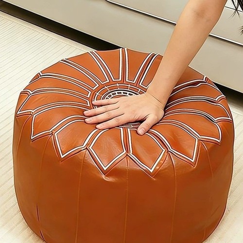 Leather pouffe footstool - pu,