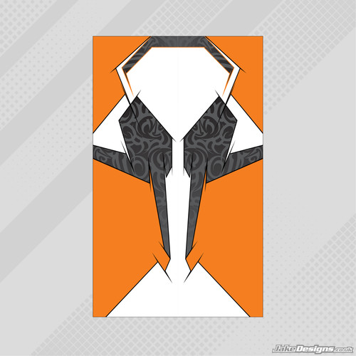 Tribal orange trolley sticker - tribal,