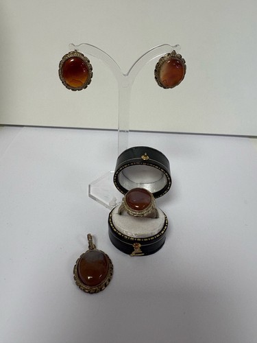 Vintage carnelian jewellery - carnelian,