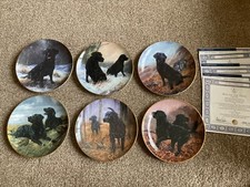6 X Royal Doulton Franklin Mint Plates- Black Labradors by John Trickett