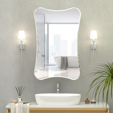 Beveled Edge Bathroom Mirror Cabinet Frameless Mirrored Medicine Cabinet Storage