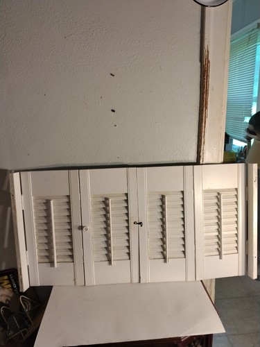Vtg french louvered wooden - vtg.,