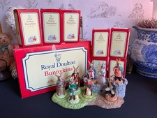 Bunnykins, Royal Doulton 'The Robin Hood Collection' Full Set With Stand & Boxes