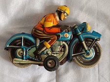 Vintage TCO-58 Tippco Western Germany Tin Toy Motorcycle Motorcycle Racer Friction