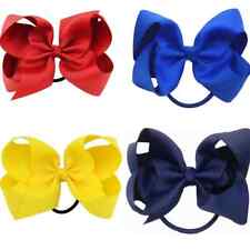 Large 4 inch  girls hair bow strong thick bobble  school