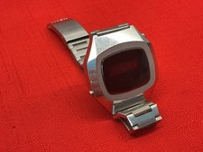 Used Mens Rare Working Vintage Red LED Watch by INTEX (R5) with Original Strap.