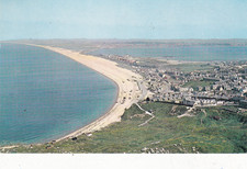 Chesil Beach and Portland Harbour Dorset Postcard posted 1965 creased
