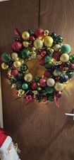 Large Bauble Christmas Wreth Hanging Decoration RedGreenGold CASH ON COLLECTION