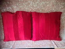 John Lewis Red Cushion Covers X 2 With Polyester Filled Cushions