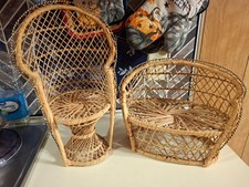 Doll Chair & Couch Set Wicker